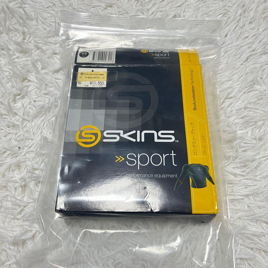 未使用 SKINS スキンズ カットソー スポーツ 黄色 ブラック 長袖