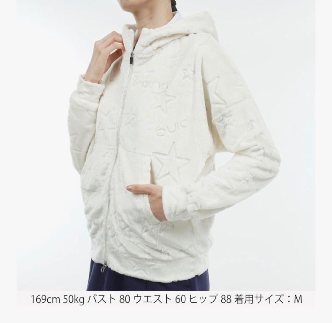S ☆新品☆ PING ゴルフ ベロア フーディー ボア　ブルゾン ホワイト