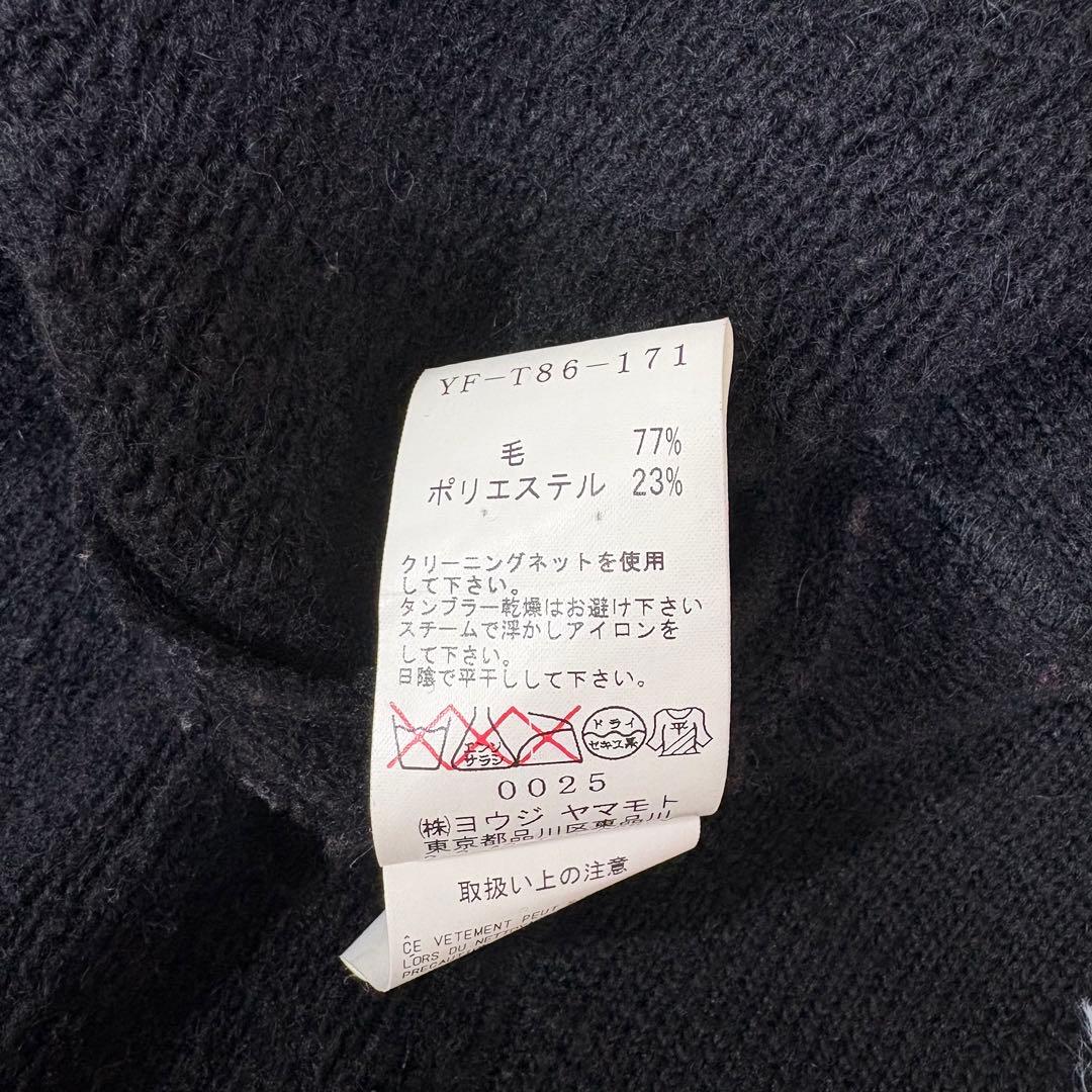 ワイズ　Y‘s 短丈　ウール　厚手　カーディガン　2 M 黒　ハイネック
