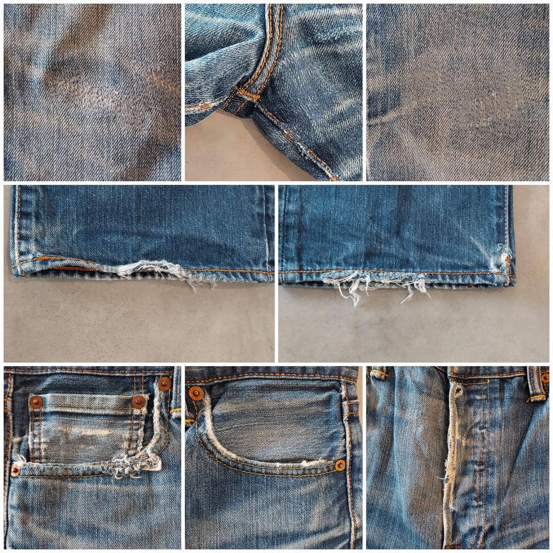 リーバイス501 Levis W34 古着 青 ヒゲ ハチノス 18146
