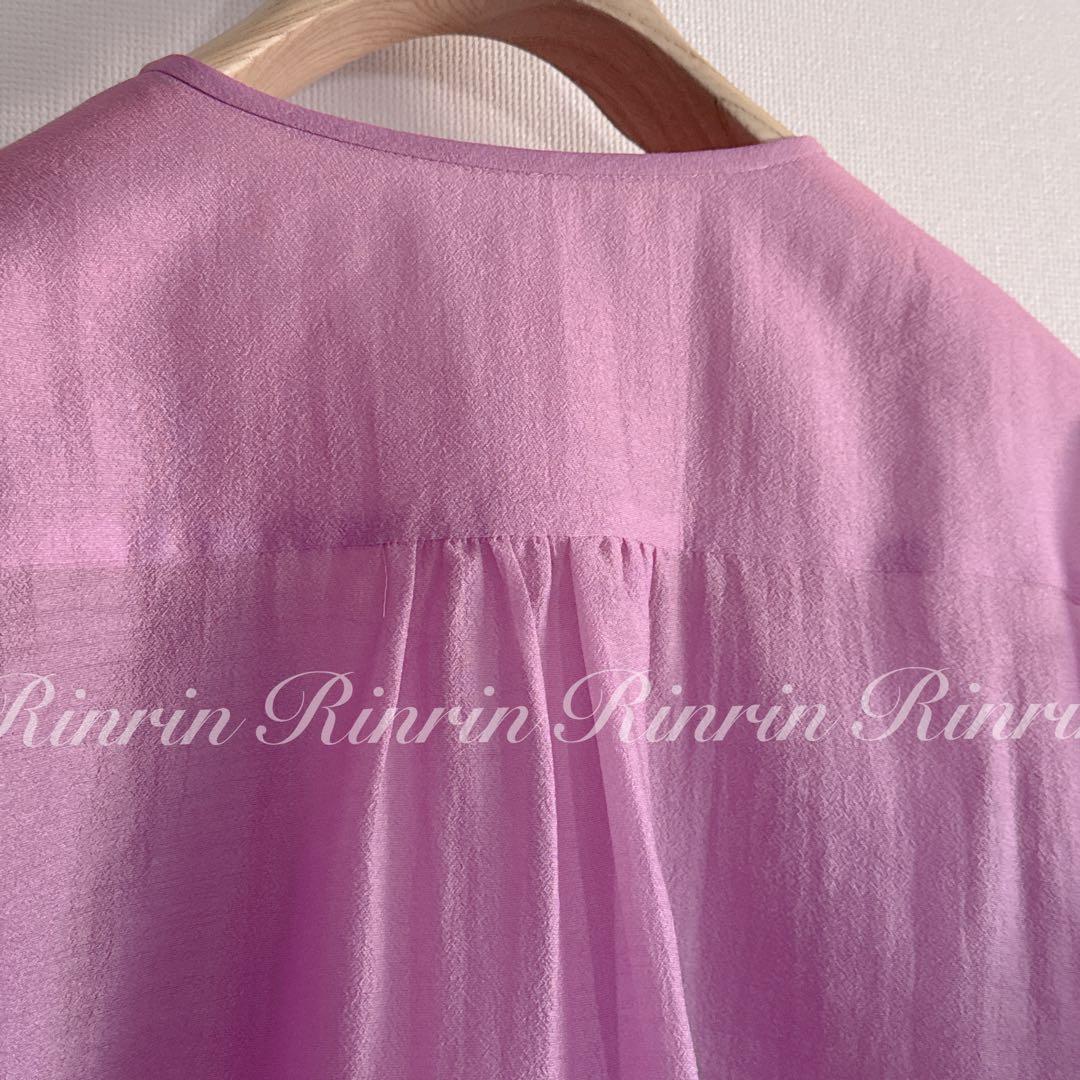 【美品】ANAYI シアーオーガンジーラッフルブラウス 38