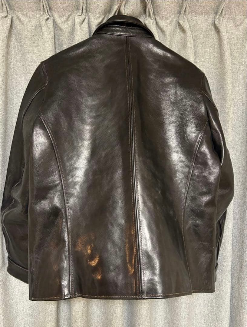 BOMU LEATHER　カーコート　ホースハイド　茶芯　革ジャンXXL(XL)