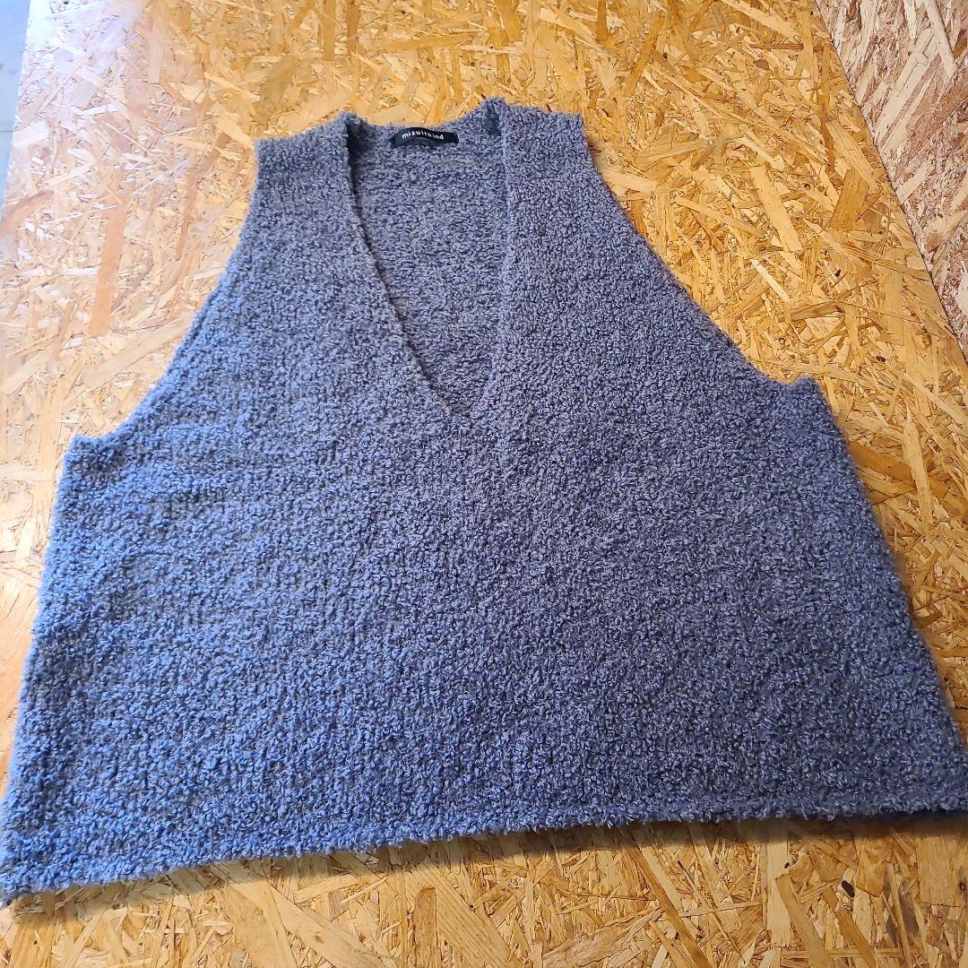 mizuiro ind hairy v neck vest ベスト グレー