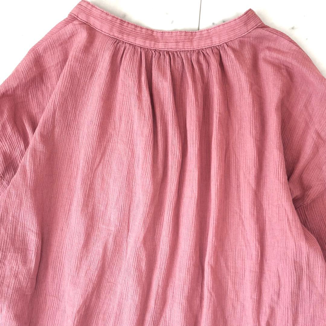 美品　スローブイエナ 洗える ウォッシャブル楊柳フレアワンピース ピンク
