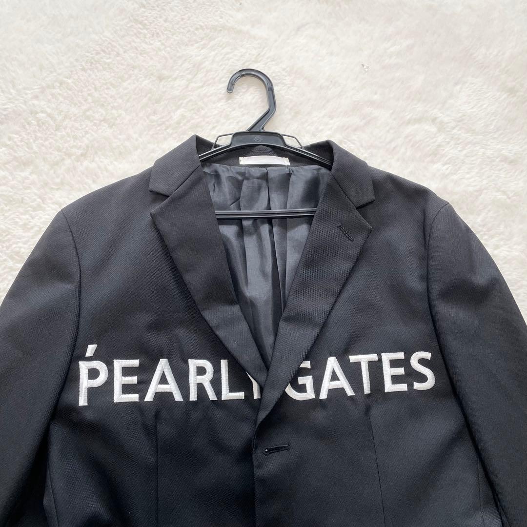 【近年美品】PEARLY GATES 　ロゴ刺繍　テーラードジャケット 　黒
