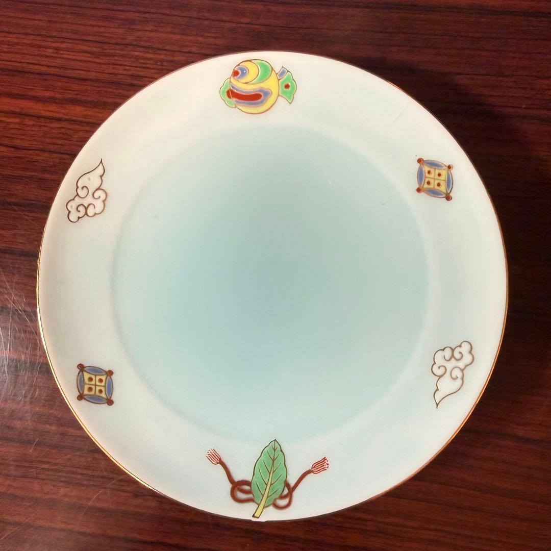 在銘 和食器 4点セット 色絵 青磁 蓋物 小皿 変形皿 作家物風 まとめ売り