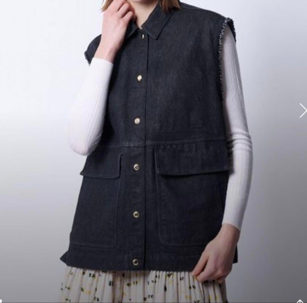 DRAWER ドゥロワー カシミヤ フリンジ RESORT2 デニムベスト
