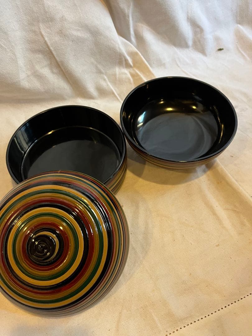 山中塗　独楽塗（こまぬり）　漆器　食籠　名入り　工芸品