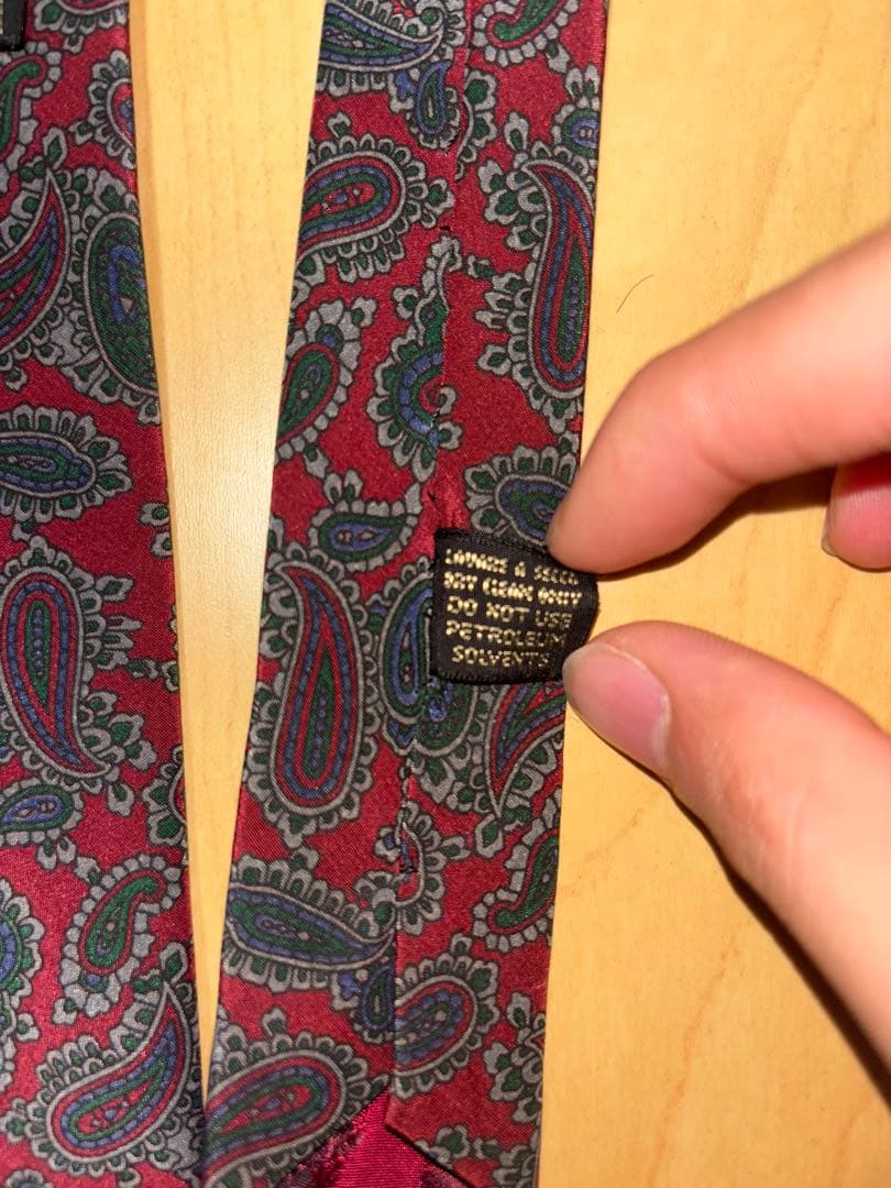 【超美品】GUCCI ペイズリー柄 シルクネクタイ ワインレッド レッド