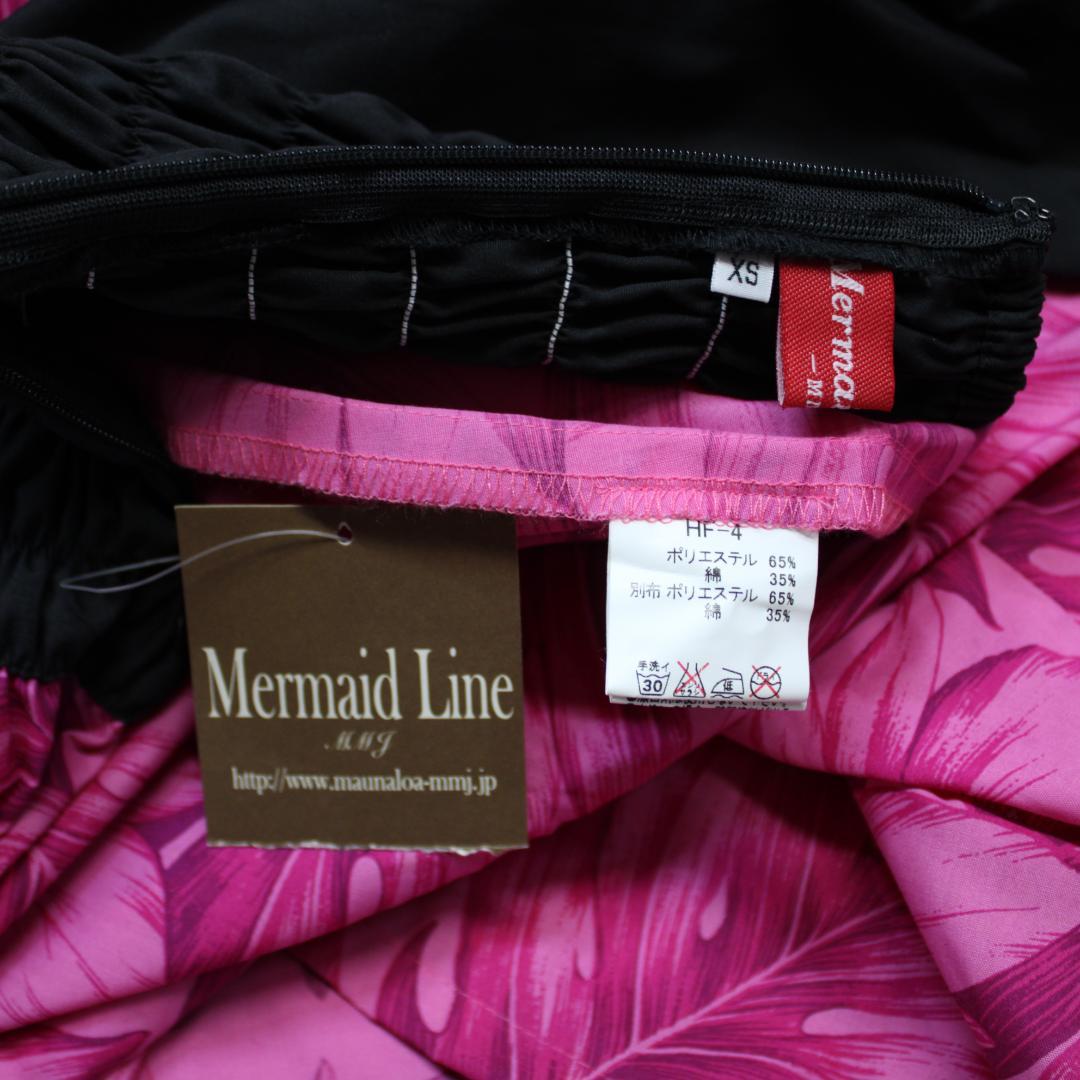 【美品 日本製 フラダンス衣装】ピンク MermaidLine ワンピース 黒