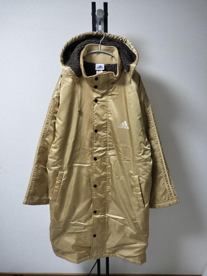 アディダス/90s～00s/ヴィンテージ/ベンチコート/デカロゴ/SIZE XL