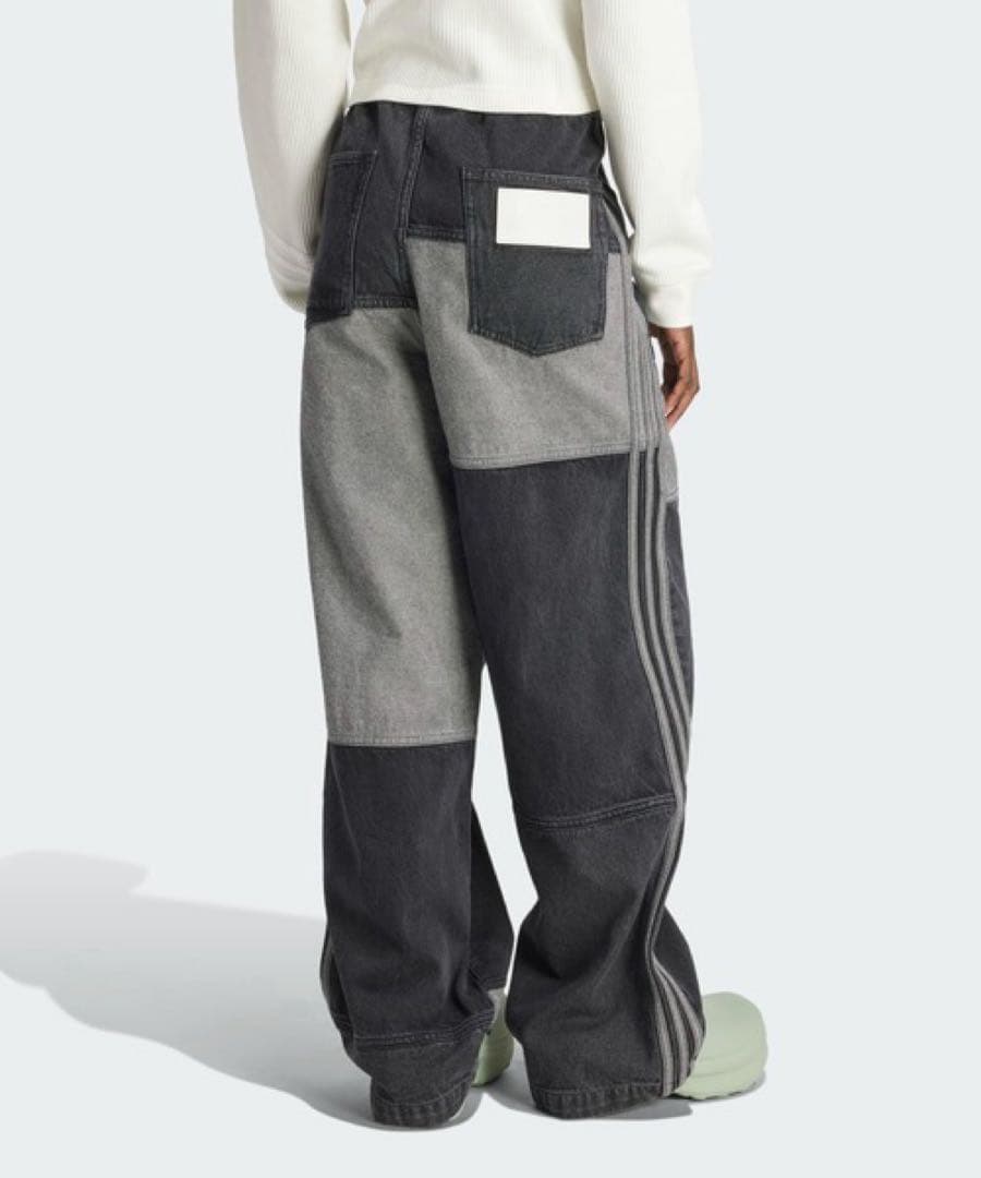 希少サイズ ✨極美品 アディダス パッチワークジーンズ デニム ワイドパンツ