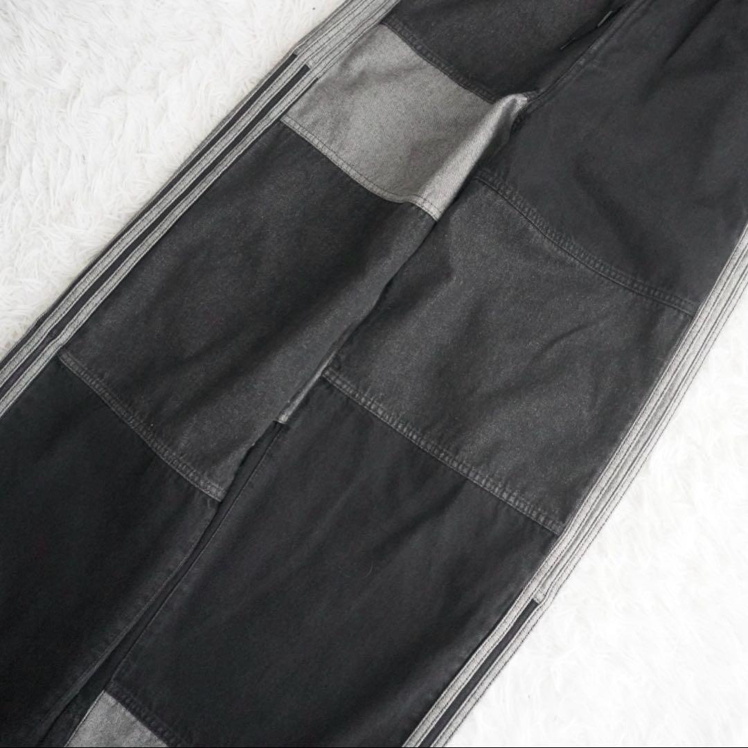 希少サイズ ✨極美品 アディダス パッチワークジーンズ デニム ワイドパンツ