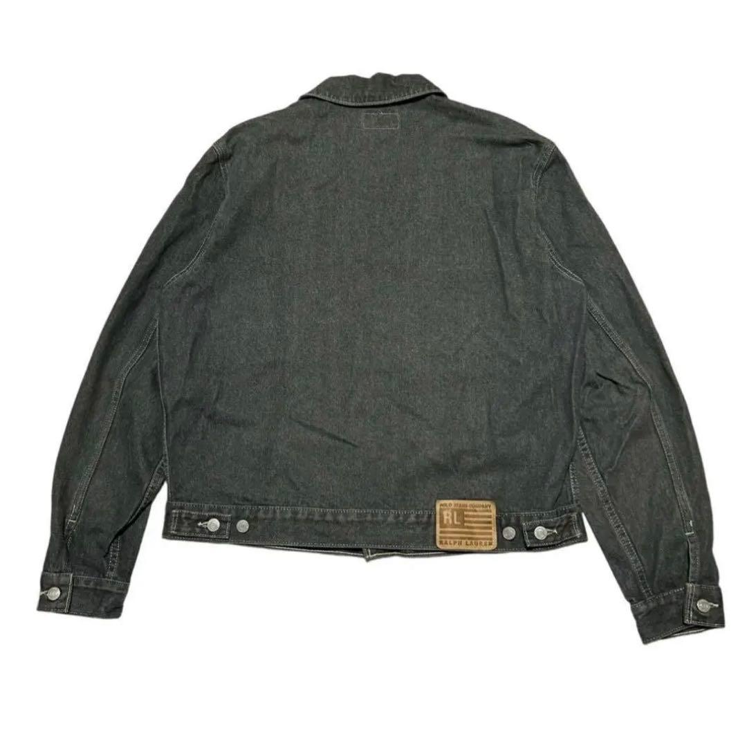 90s カナダ製　 POLO JEANS 先染めブラックデニムジャケット