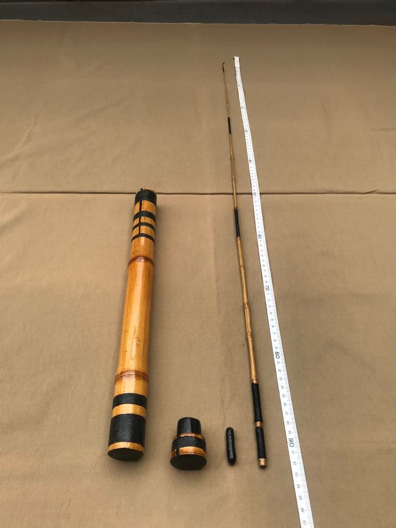 和竹 タナゴ竿　3本紡　ケース付き　カシュウ塗り　手作り品11