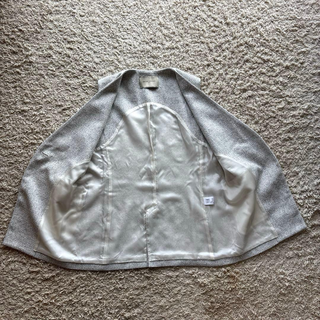 【極美品】 UNITED ARROWS ミックスツイードVネックミドルベストジレ