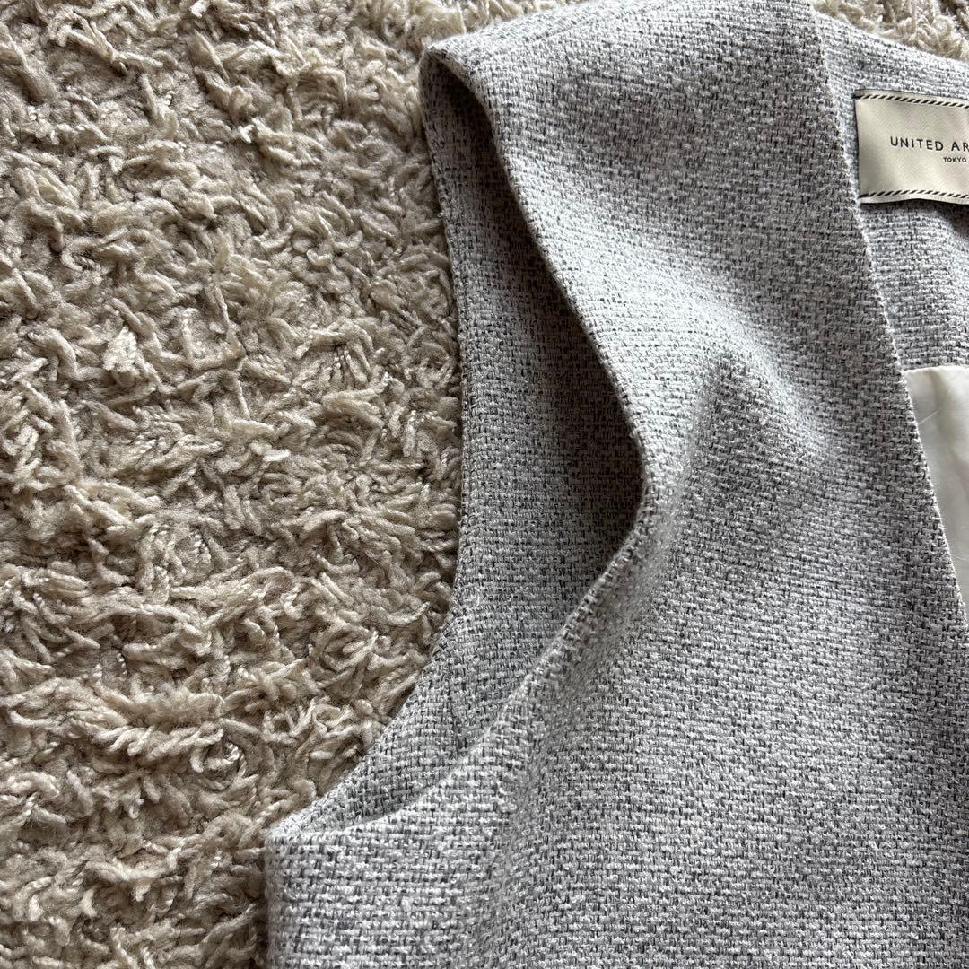 【極美品】 UNITED ARROWS ミックスツイードVネックミドルベストジレ