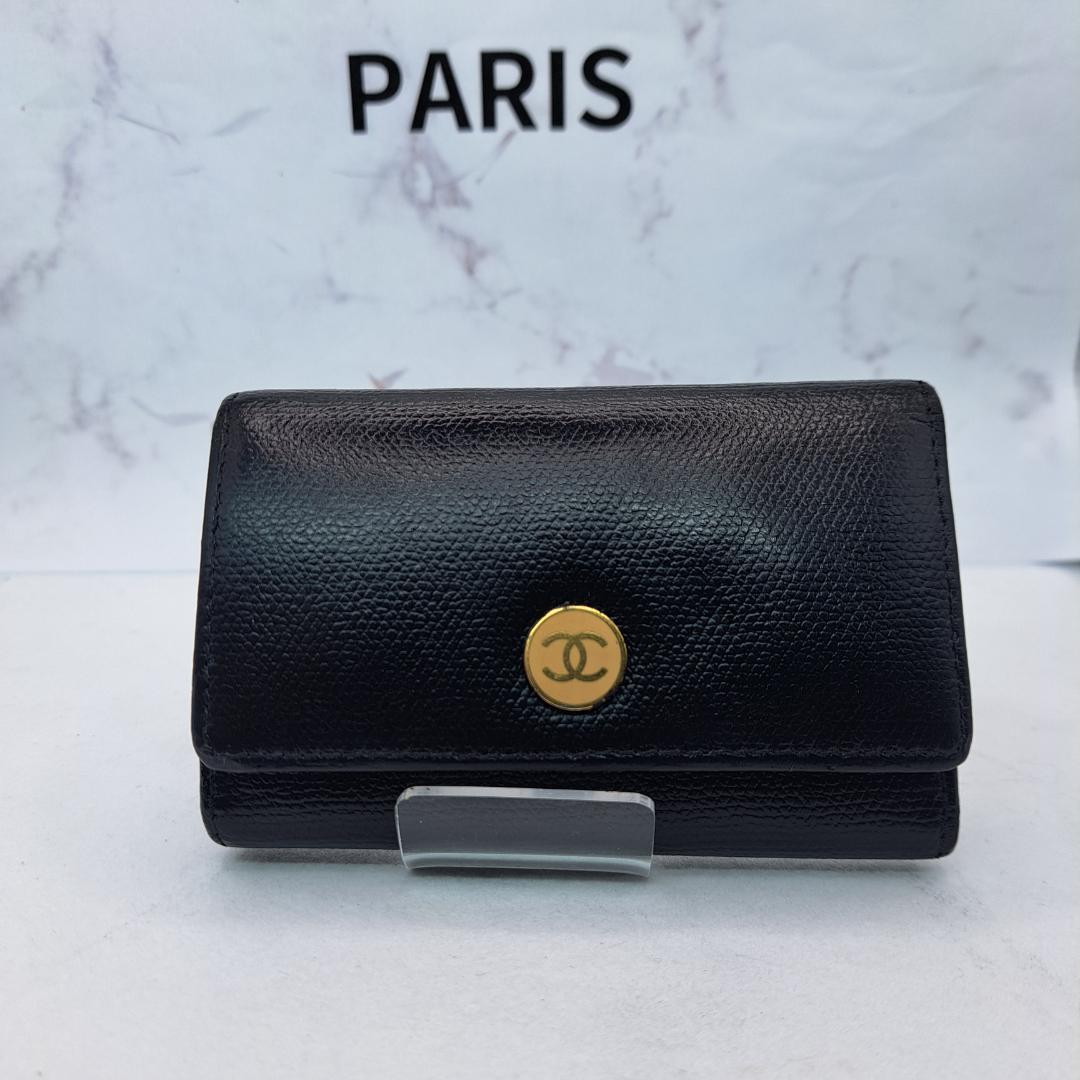 CHANEL　ココボタン　キーケース　ブラック