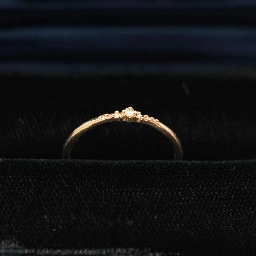 【キラキラ星】美品 SIENA ROSE ゴールドリング 9号 箱あり