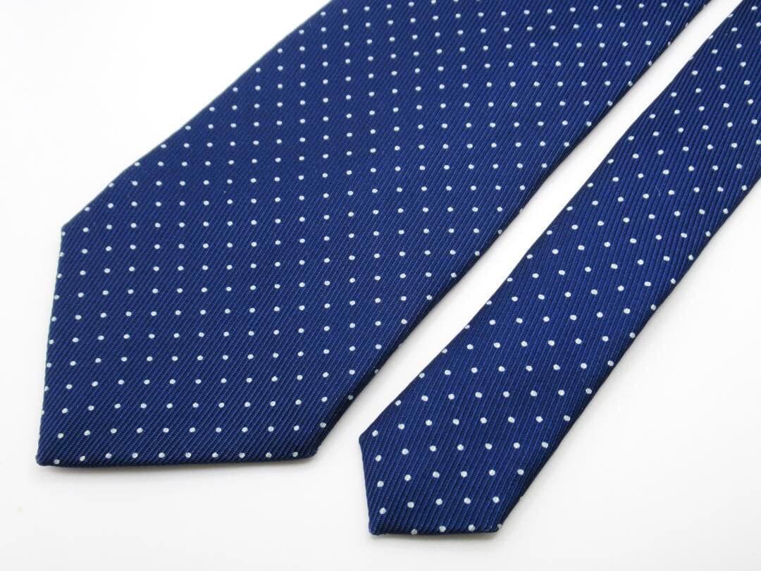 TURNBULL&ASSER ターンブル＆アッサー ネクタイ ドット柄 ネイビー