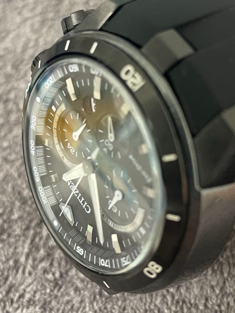 美品✨ベルト新品　シチズン　エコドライブ スポーティクロノ　CA4157-09E