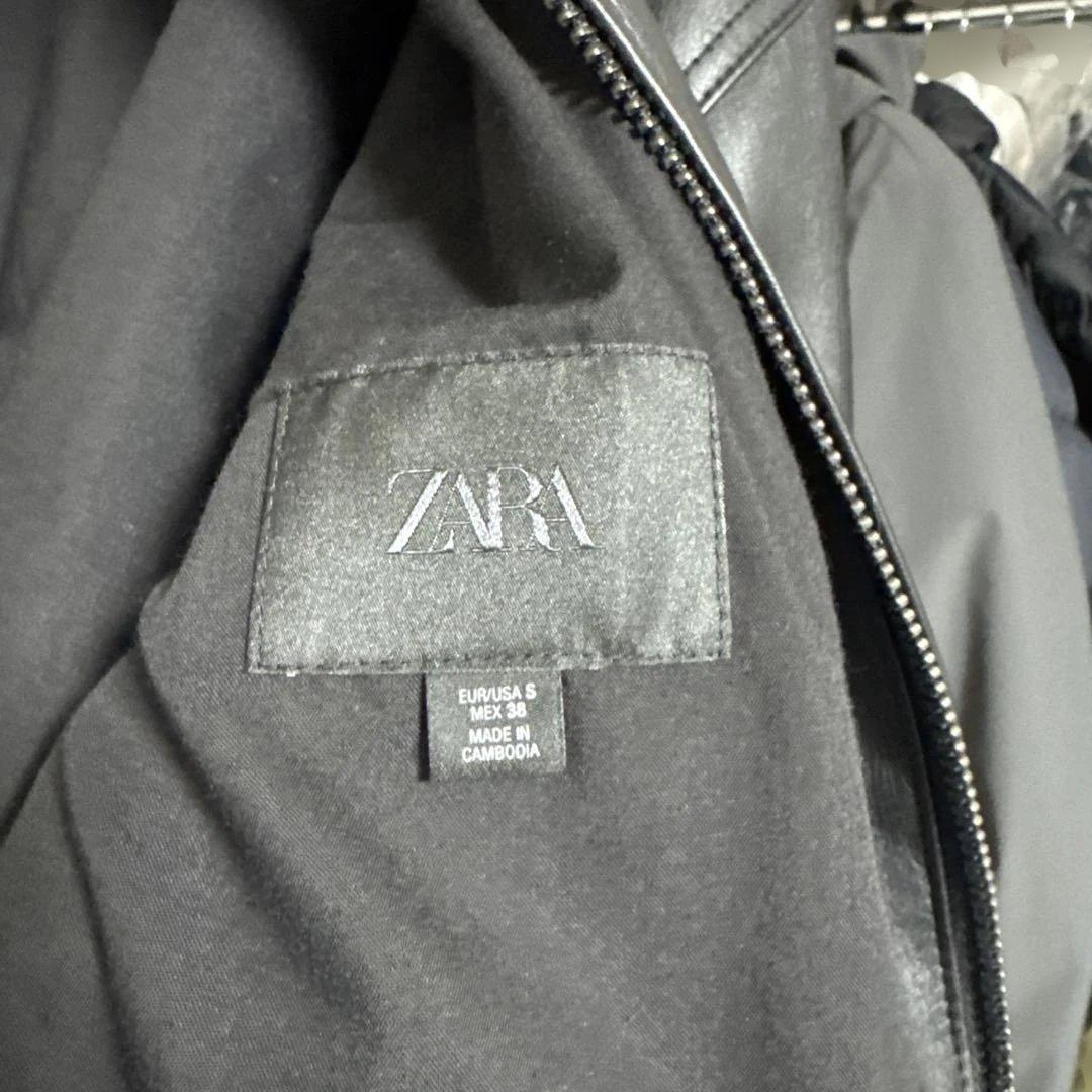 ZARA フェイクレザーボンバージャケット ライダース