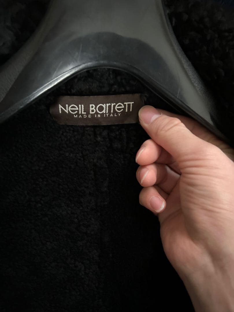 Neil Barrett 06AWレザームートンジャケットブラックarchive