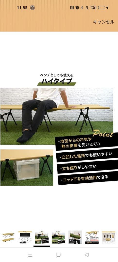 新品 RIOSOL High and Low 2way コット キャンプ ベンチ