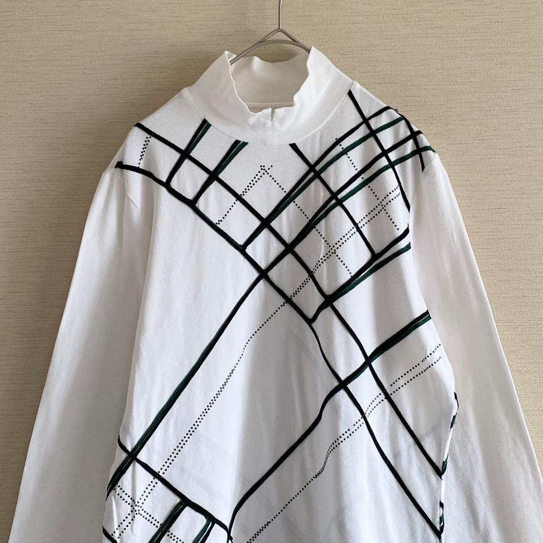 LANVIN SPORT 長袖ハイネックシャツ　ラインストーン　ロゴ　ゴルフ