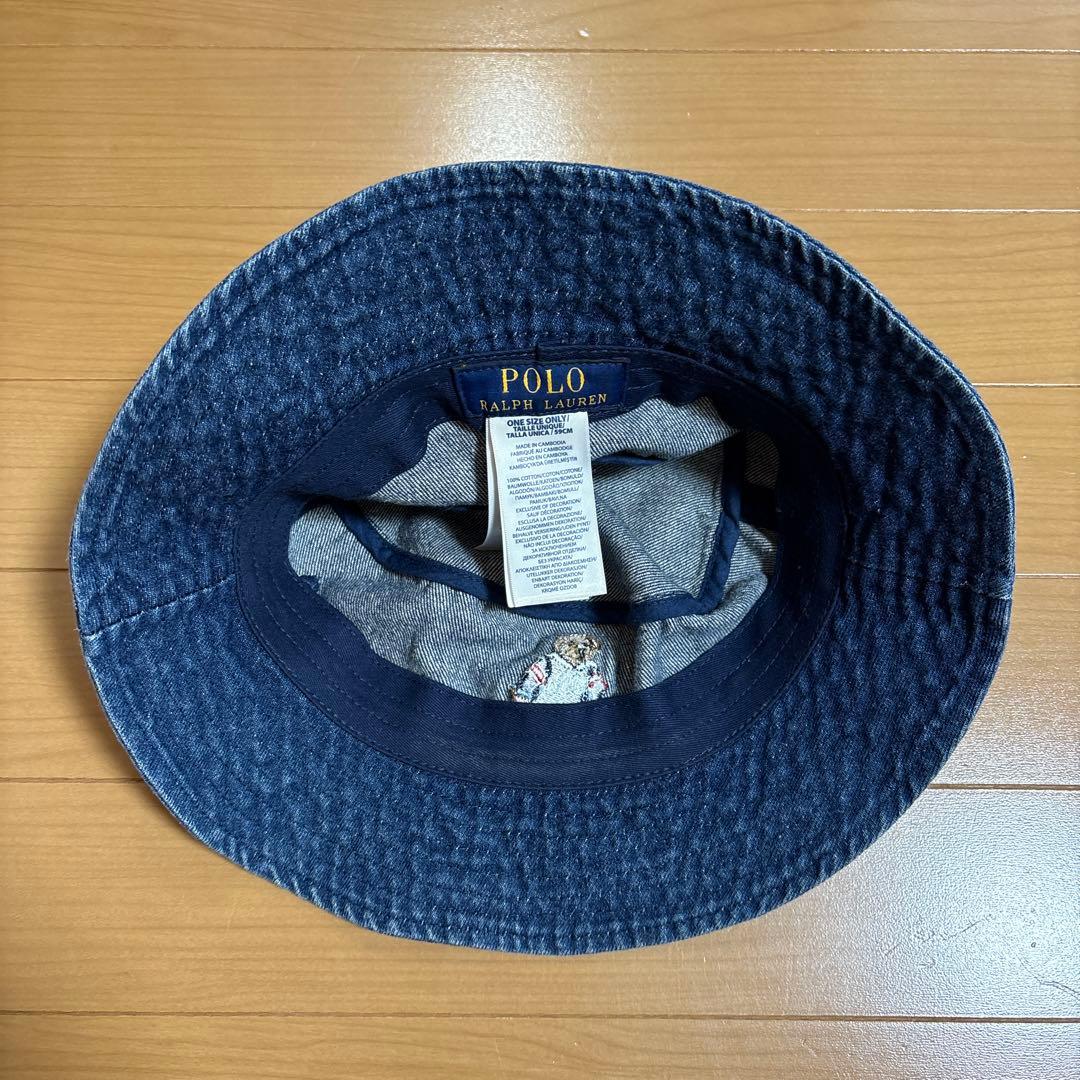 【Aki様】 POLO RALPH LAUREN デニムバケットハット 刺繍 青