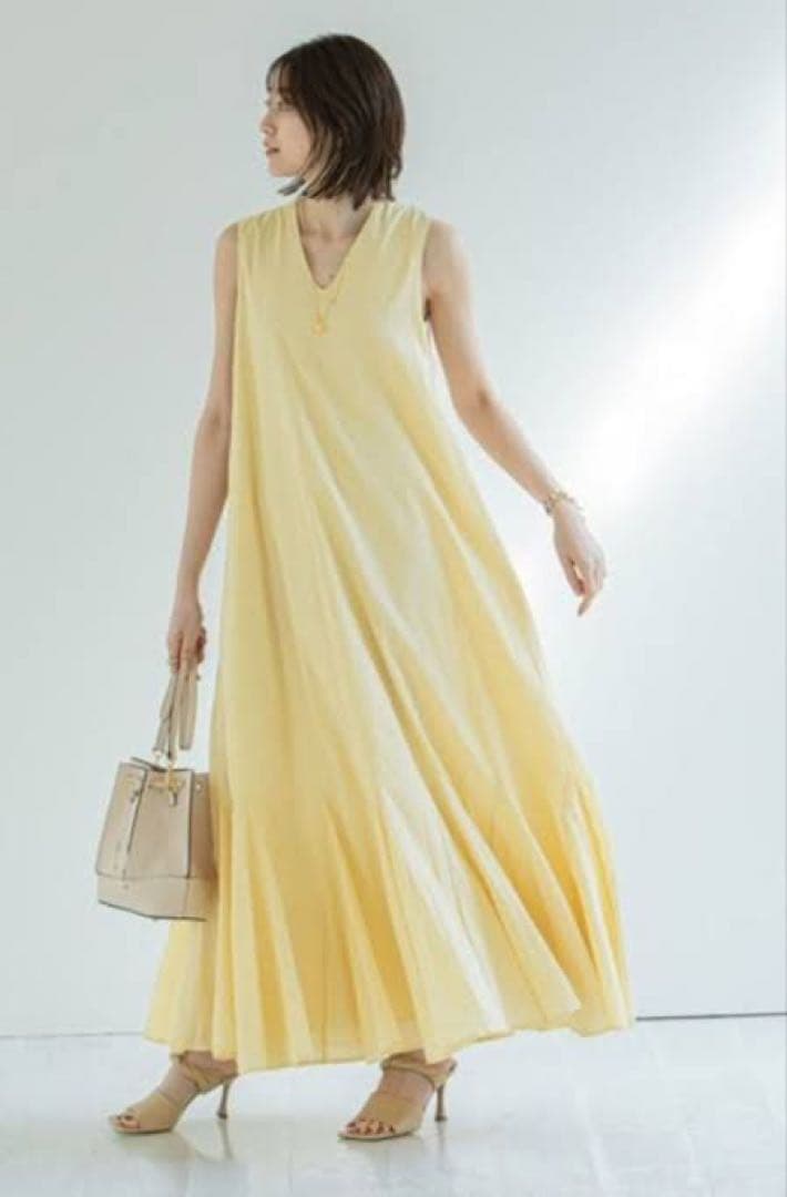 【MARIHA】夏の月影のドレス　イエロー　マリハ　ワンピース　インド綿