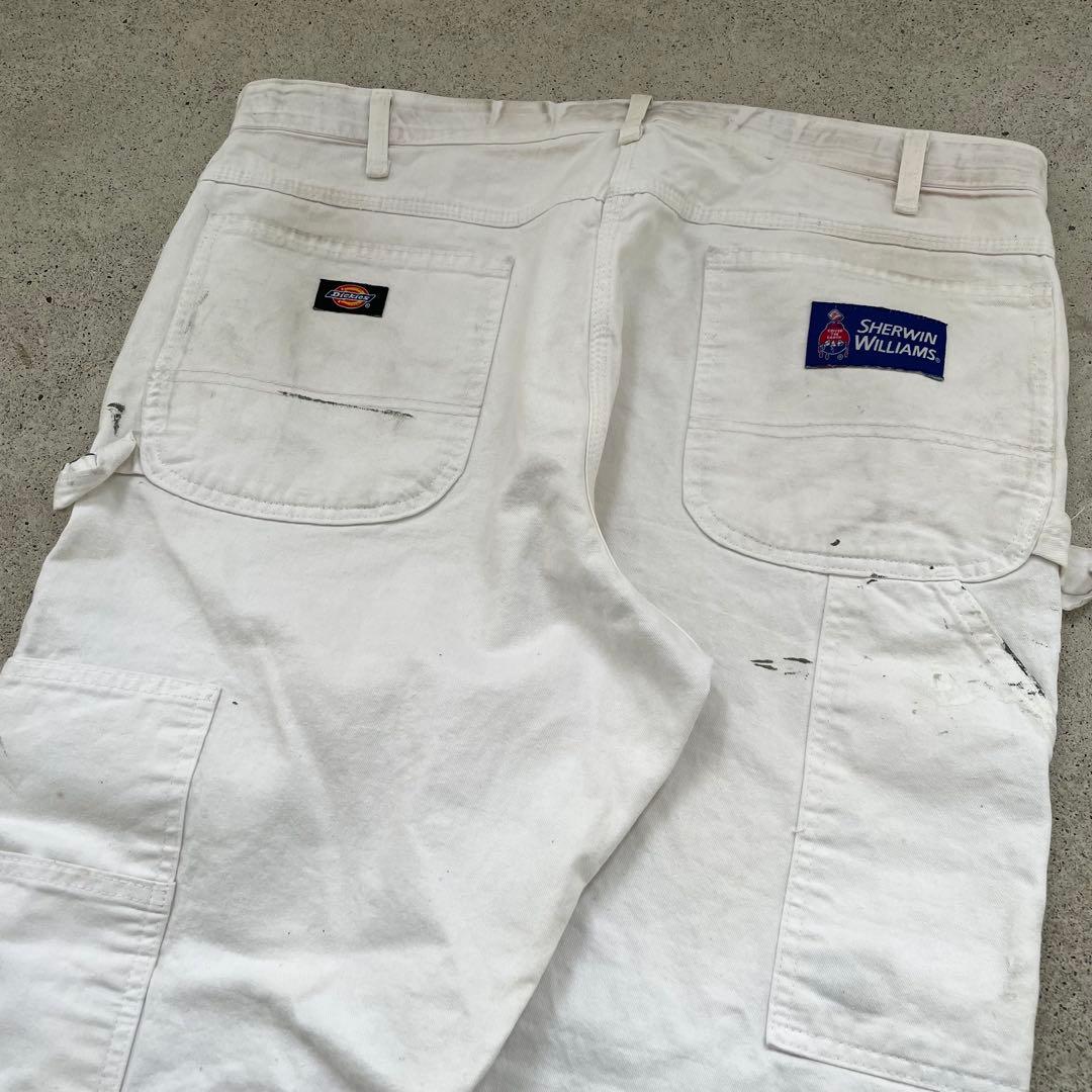 Dickes×SHRWIN WILLIAMS ホワイト ワイド ペインターパンツ