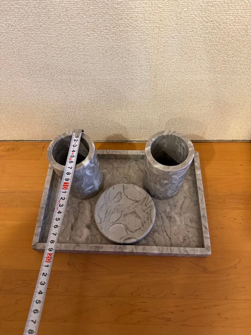 大理石 トレイ ホルダー セット