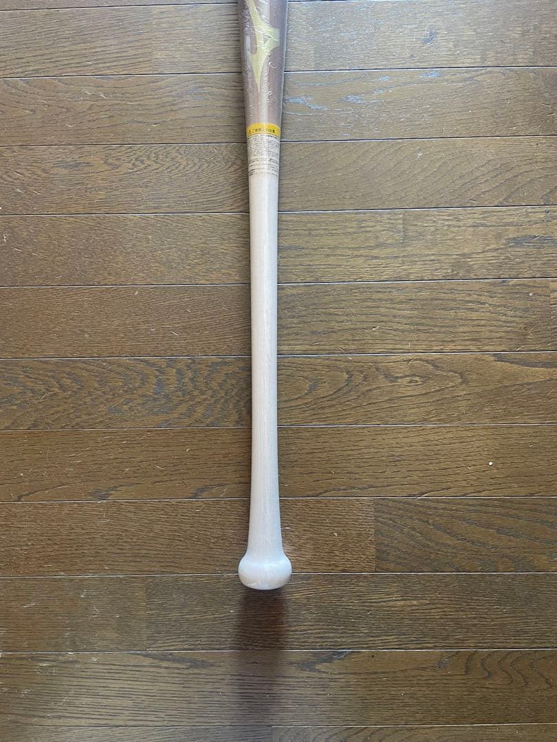 ミズノ　展示会限定　軟式木製バット　アメブラウン×白木　84cm730g