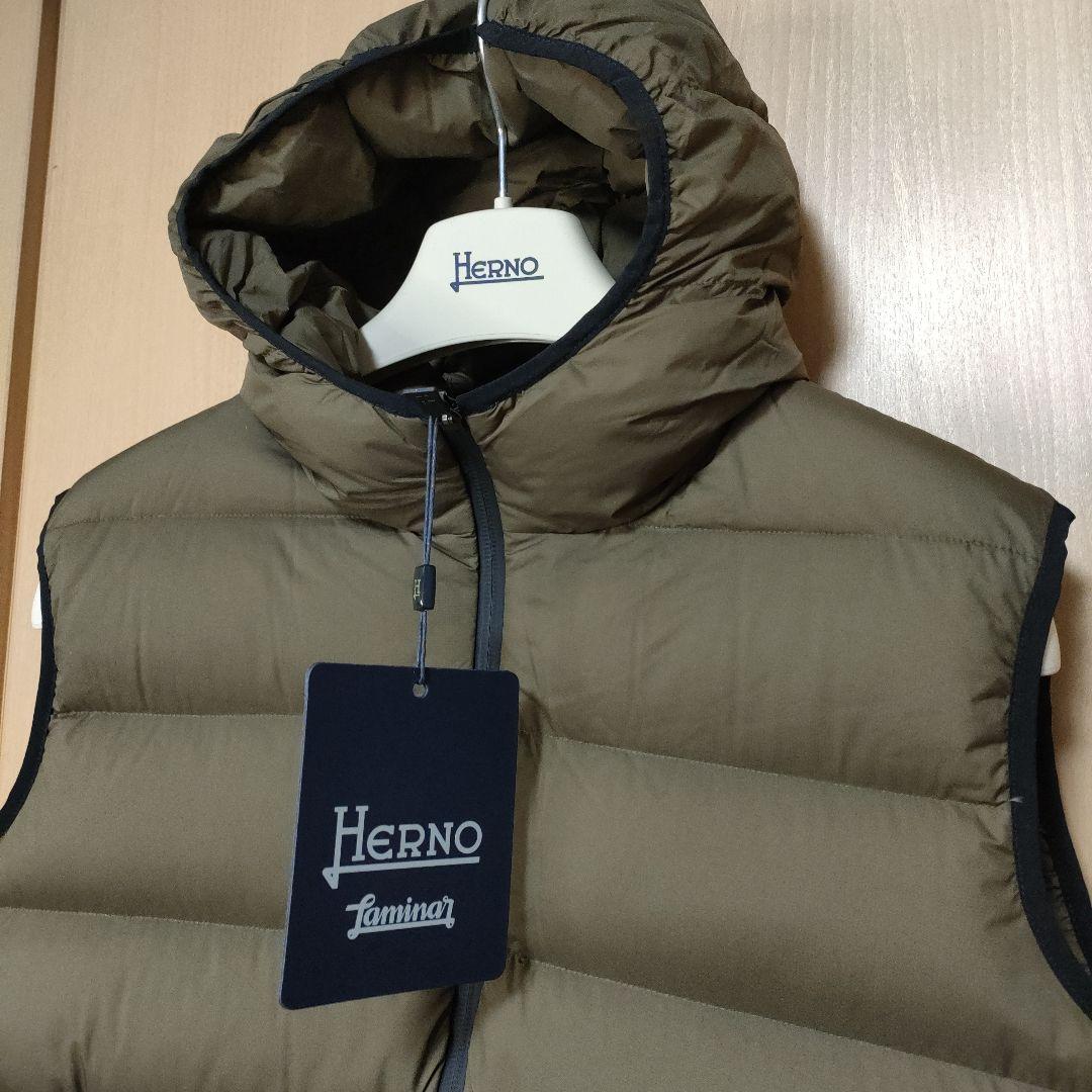 未使用✨HERNO ヘルノ Laminar ダウンベスト ブラウン　48