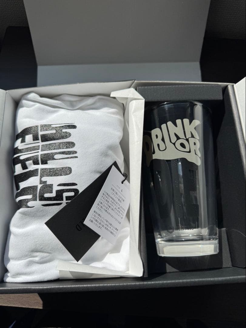 HILLSFIELD 限定 DRINK OR DIE GLASS＋TシャツL