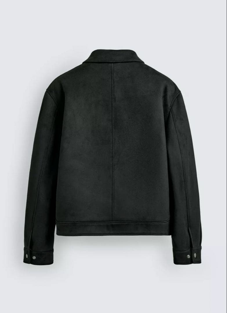 【最終値下げ】クロップドフィット　フェイクスエードジャケット　ZARA ブラック