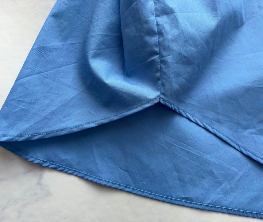 allureville スーピマコットンスキッパーシャツ ブルー 長袖