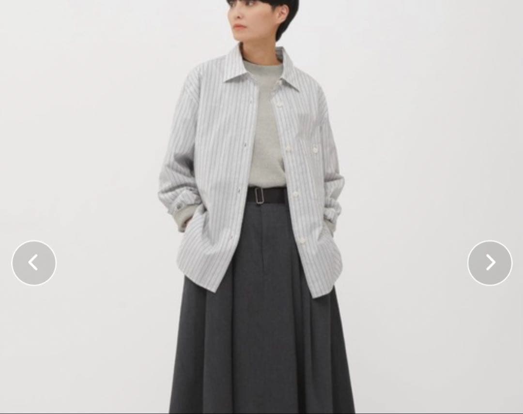 MHL PJ STRIPE COTTON POPLIN シャツ