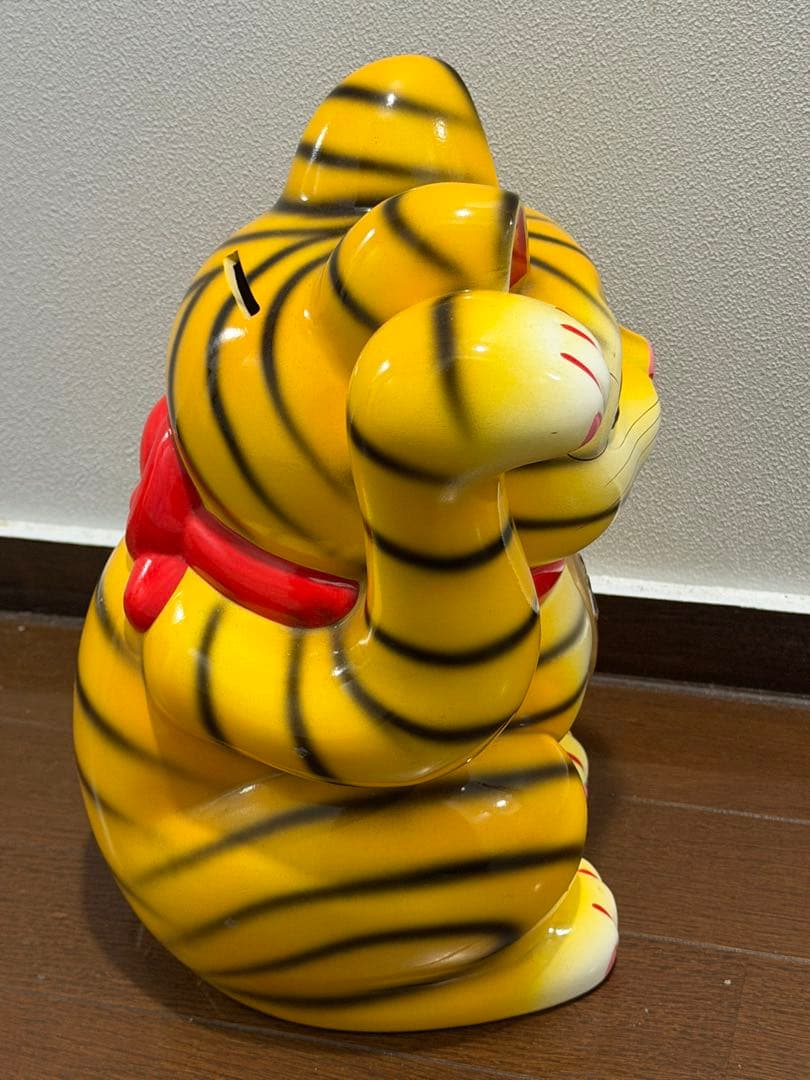 希少❤️陶器製　招猫❤️虎柄　貯金箱　厄除け　開運