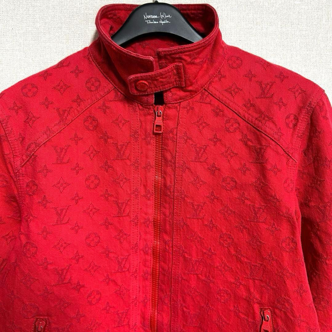 ルイヴィトン LOUIS VUITTON デニムジャケット モノグラム レッド