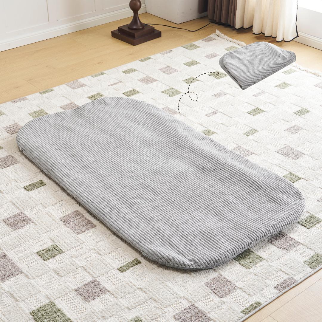 ソファベッド 2人掛け ローソファ 組立不要 クッション付 LIGHTGRAY