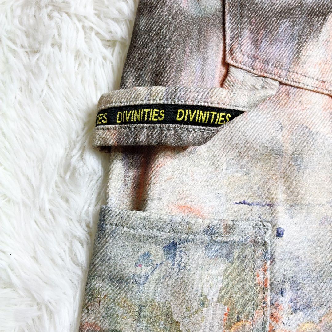 DIVINITIES ワイドデニム 総柄 アート ペインターパンツ ストリート