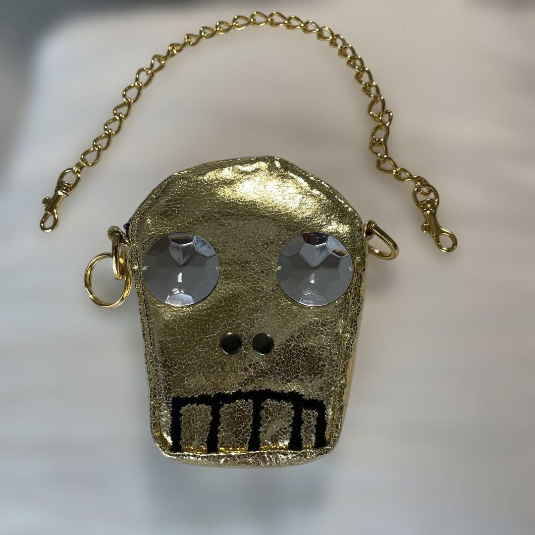ツモリチサト　スカルデザイン 金色パーティーバッグ