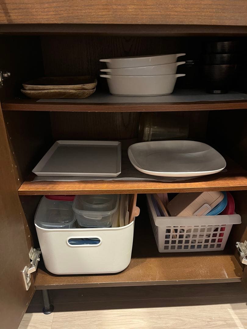 木製レンジボード ブラウン　食器棚