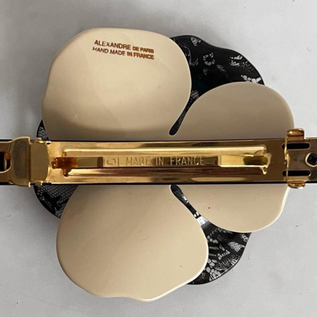 美品　アレクサンドルドゥパリ バレッタ カメリア レース　ラインストーン