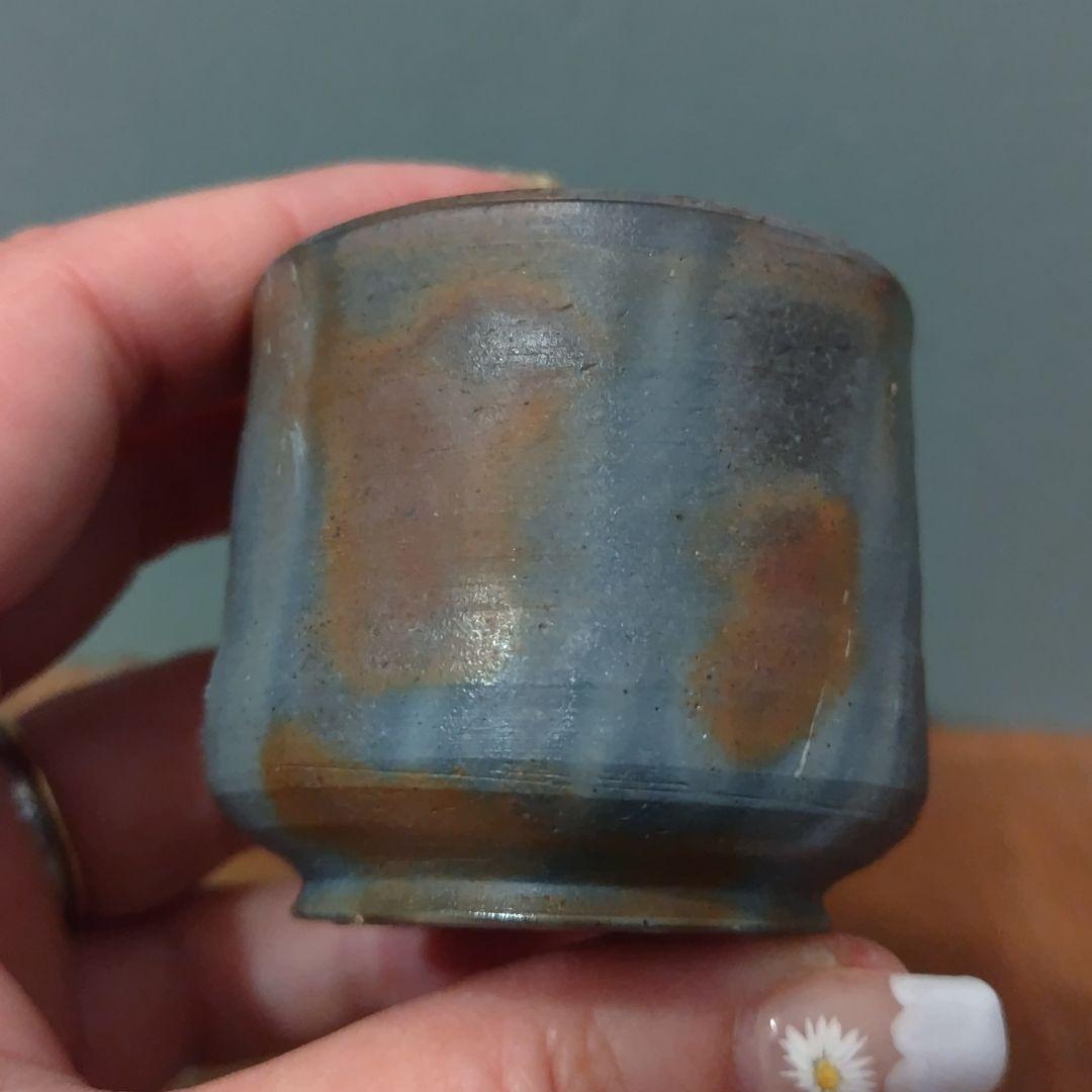 備前焼　徳利＆ぐい呑セット　酒器　岡山伝統工芸品　青備前