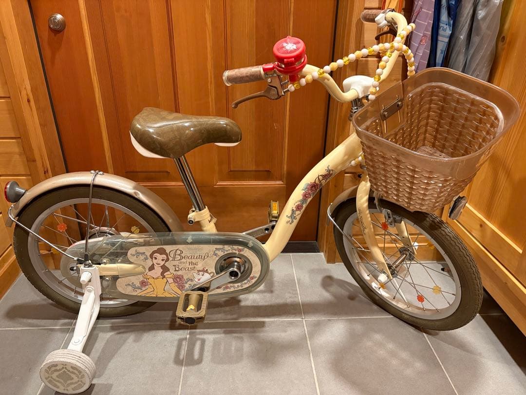 子供用•幼児用自転車 美女と野獣　ヘルメット付き　補助輪付き　16インチ