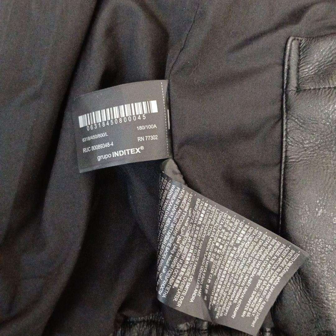 zara フェイクレザー フーディー ジップ ブルゾン L Y2K 黒
