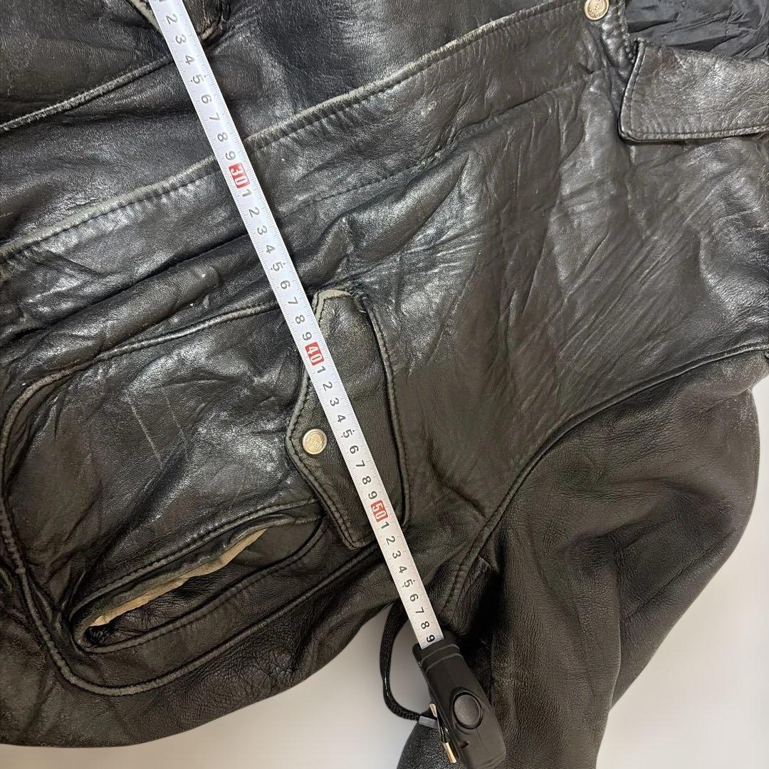 西*ロ様 最高品質vintage A-2 レザーフライトジャケット 牛革 ブラッ